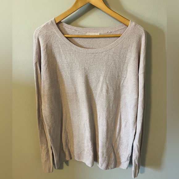 Barefoot Dreams Sweater Size Large Pink CozyChic Ultra Lite Crew Neck Pullover - Picture 1 of 8